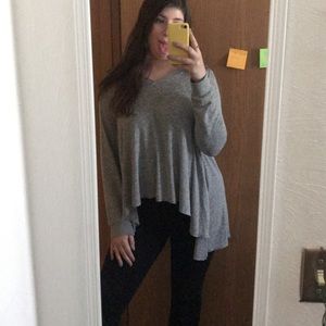 ❗️Gray Slit Side Tunic with Hood